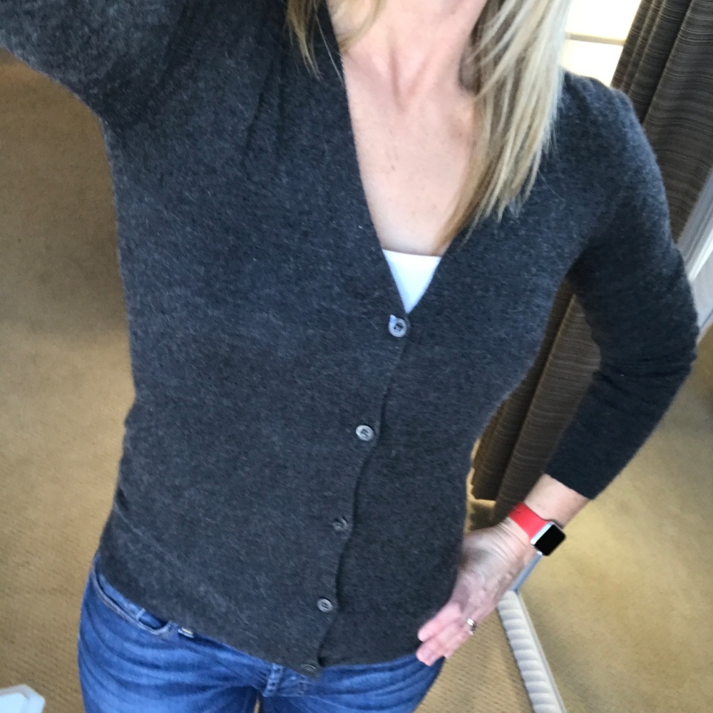 Cashmere Gray Prada Cardigan Sweater Size 40 (XS)